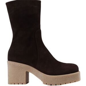 Lemare Bratz Chunky Brown Suede Lug Sole Boots